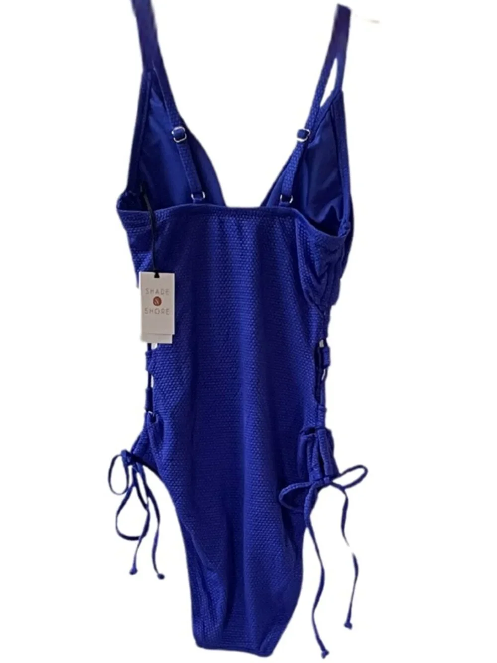 NWT Woman's Shade and Shore Blue Cut Out Swimsuit